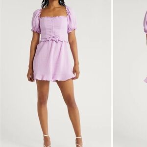 Show Me Your Mumu Sophie Puff Sleeve Cotton Minidress. Retails for $174.